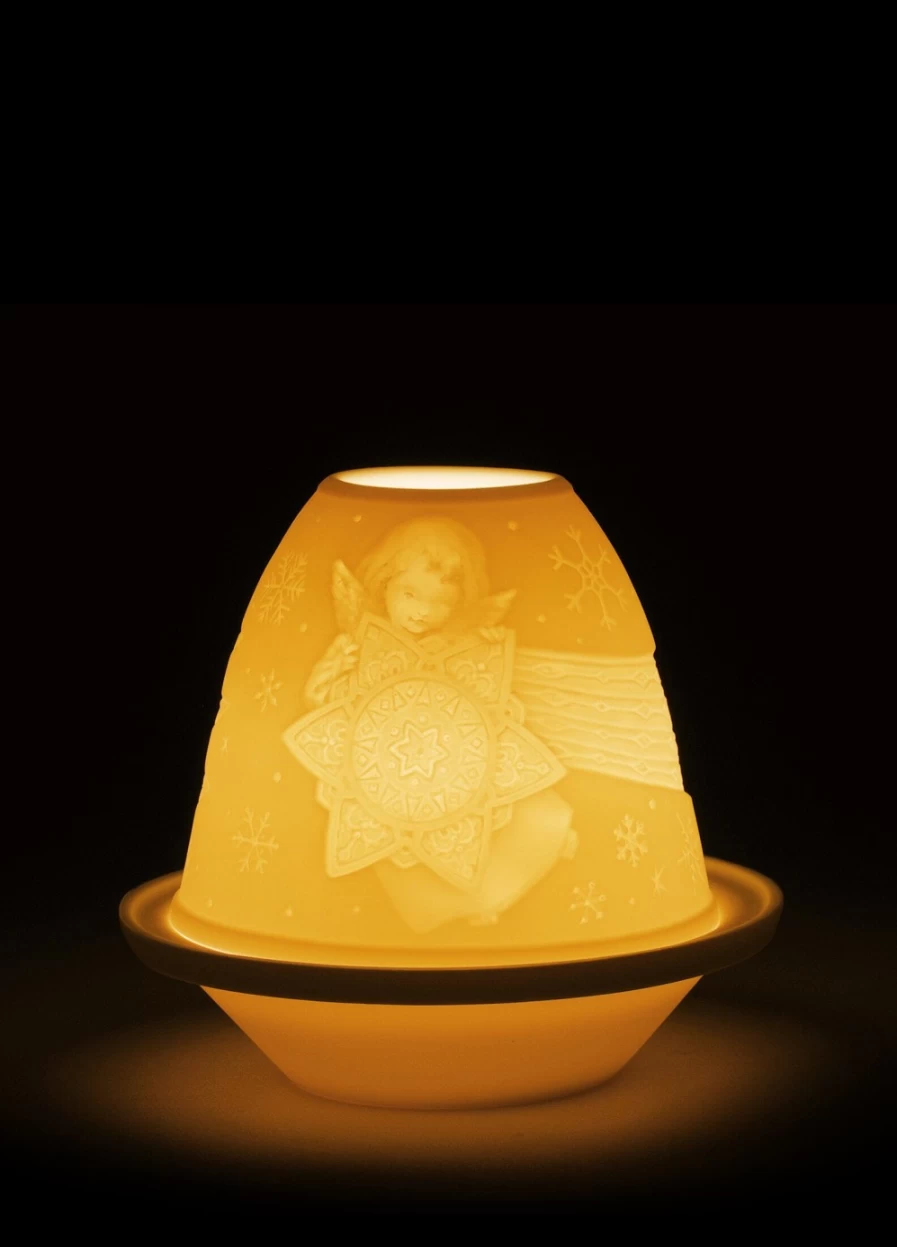 Lladró Angel With Star Lithophane Decorative Plate - Handcrafted Porcelain Collectible