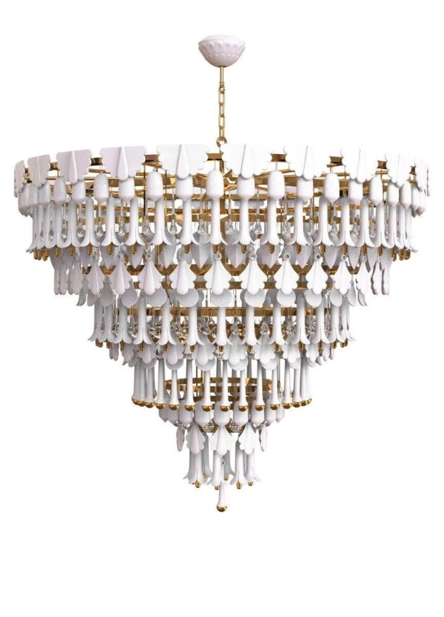 Lladró Seasons Chandelier 140cm Sunrise Design Crystal Ceiling Light Fixture
