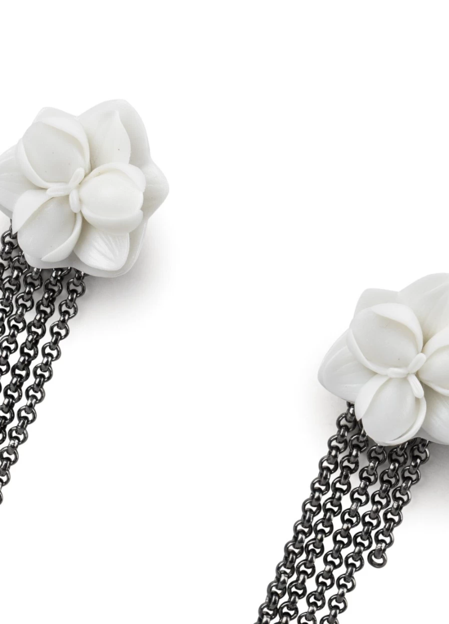 Lladró Orchid-Inspired Elegant Long Drop Earrings for Women