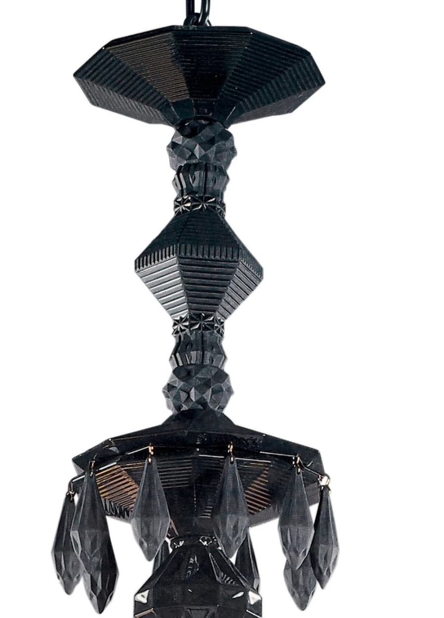 Lladró Belle De Nuit 24-Light Crystal Chandelier in Absolute Black | Modern Luxury Ceiling Lighting