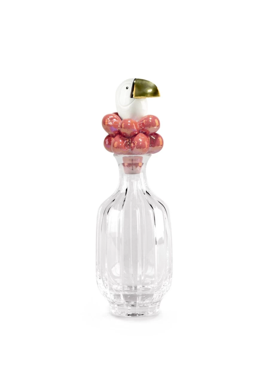 Lladró Golden Luster Toucan Art Glass Bottle Collectible Figurine