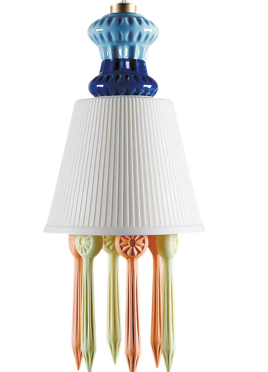 Lladró Belle De Nuit Ceiling Lamp with Lithophane and Tears – Multicolor Handmade Porcelain Chandelier (US)