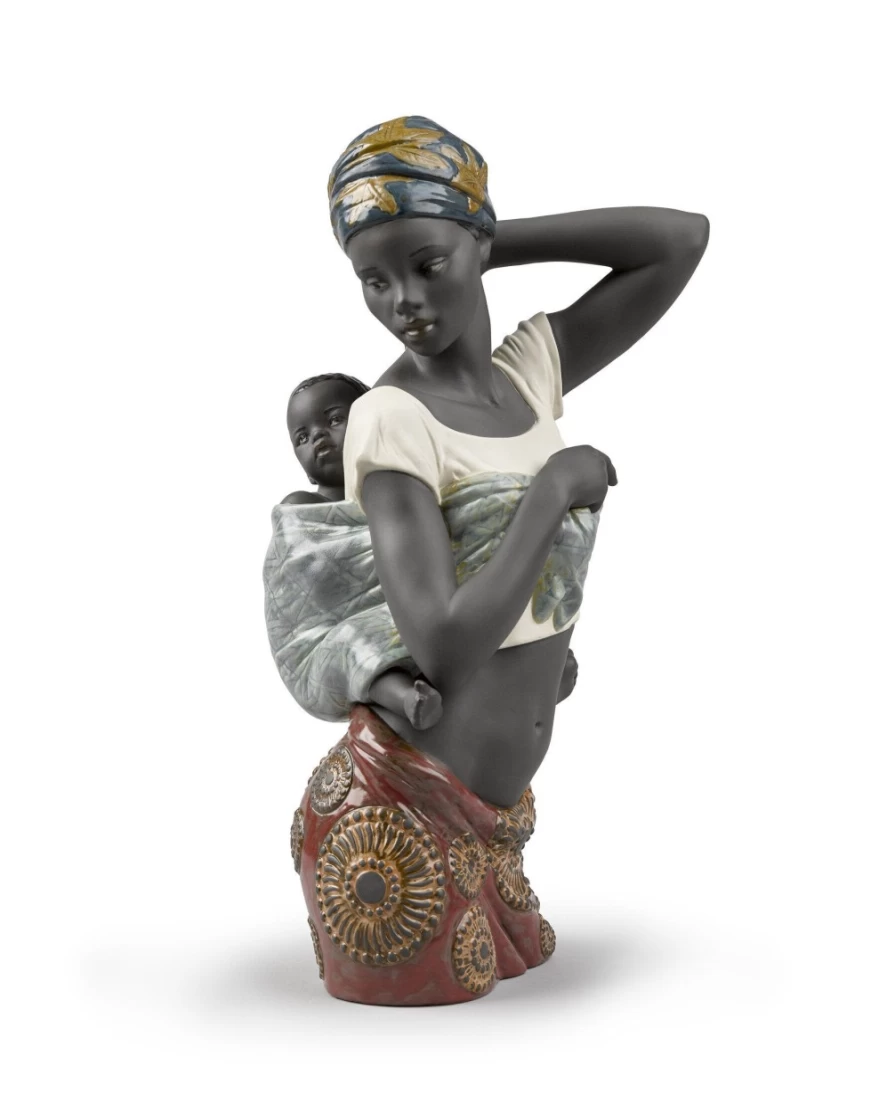 Lladró African Bond Mother Figurine - Handcrafted Porcelain Sculpture