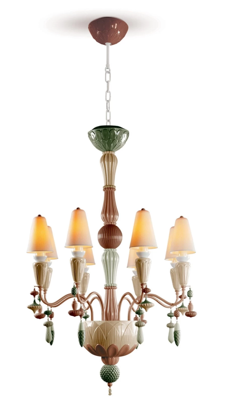 Lladró Ivy And Seed 8-Light Chandelier – Elegant Floral Spice-Inspired Ceiling Lighting