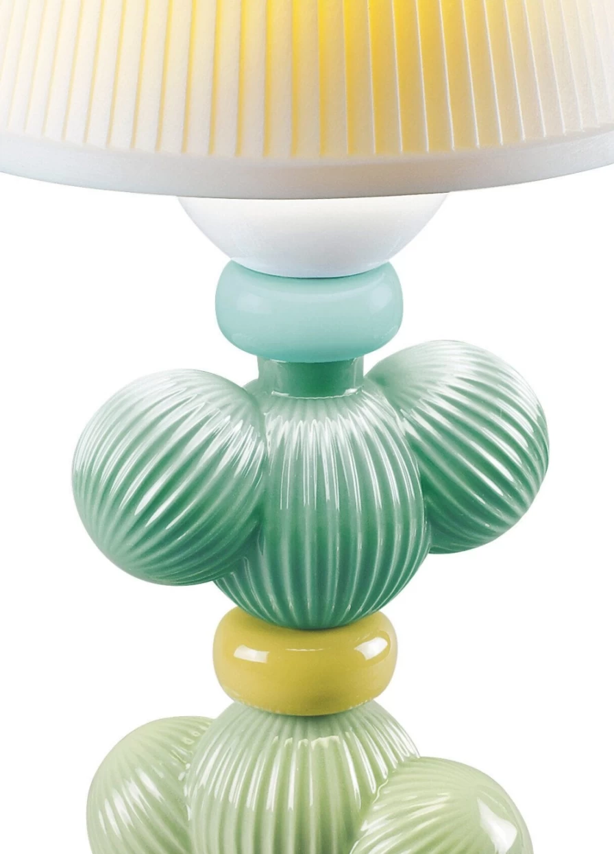 Lladró Green Cactus Firefly Table Lamp - Handcrafted Ceramic Night Light
