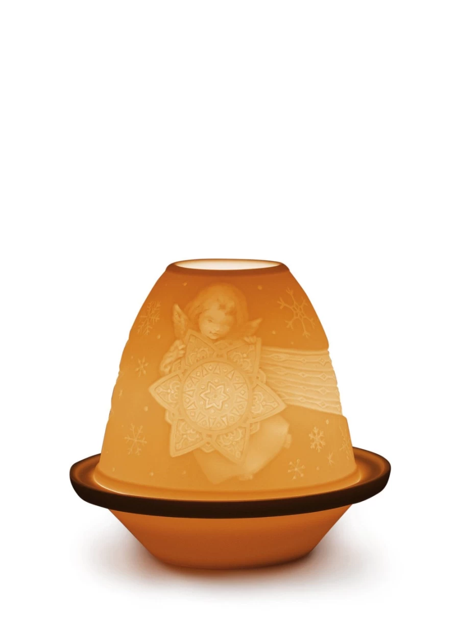 Lladró Angel With Star Lithophane Decorative Plate - Handcrafted Porcelain Collectible