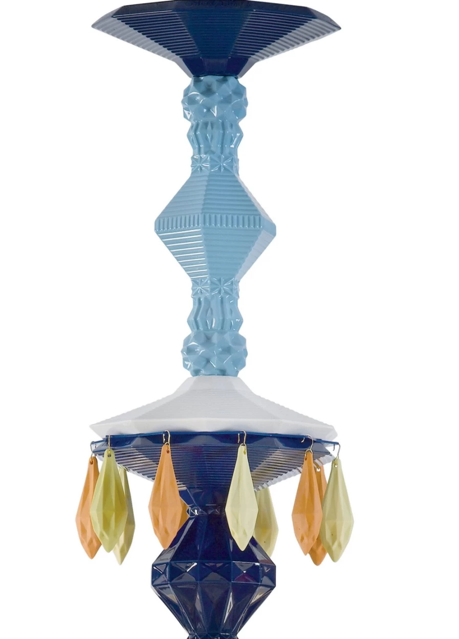 Lladró Belle De Nuit 24-Light Multicolor Chandelier – Elegant Crystal Ceiling Light for Dining Room & Living Room