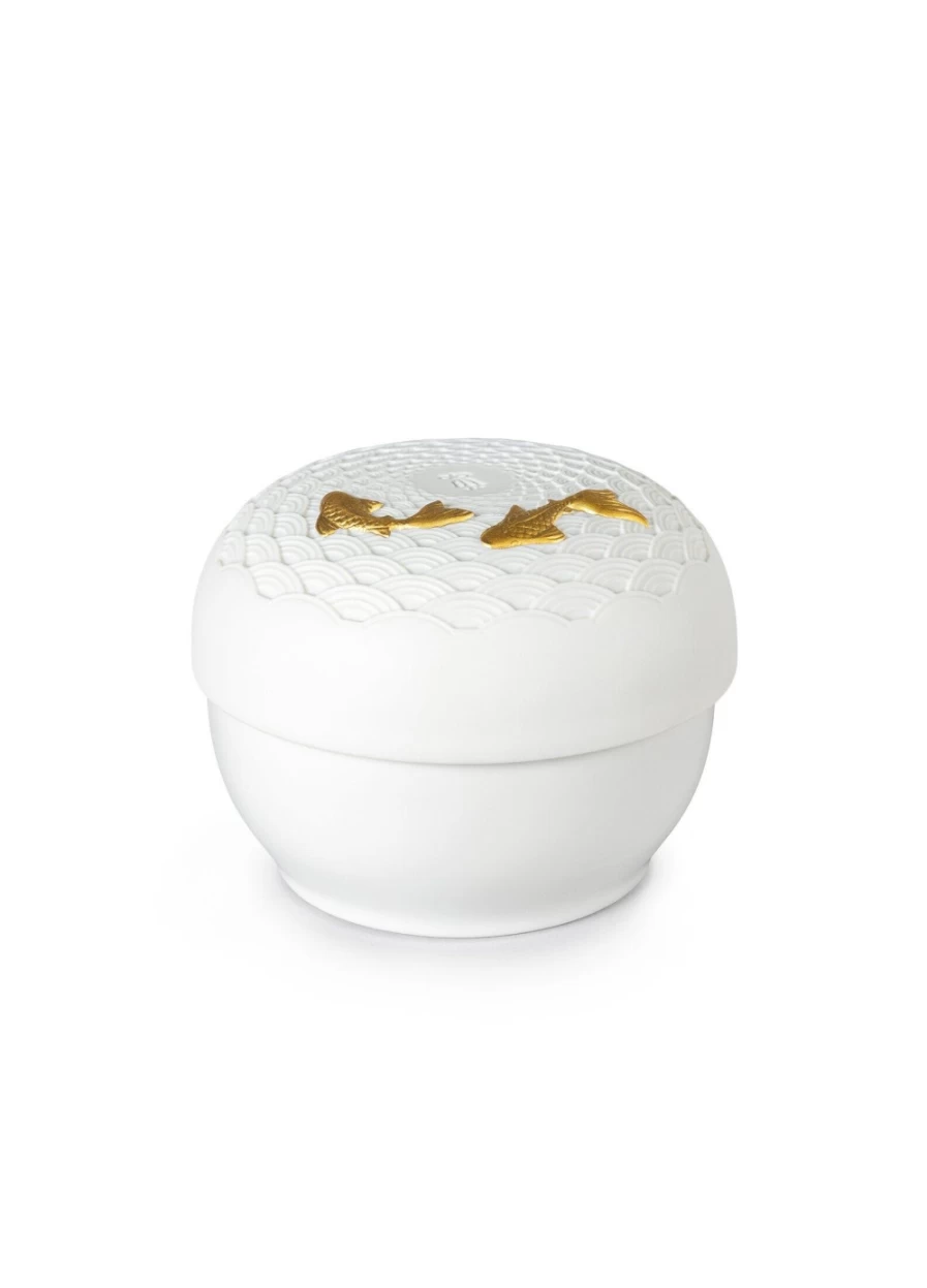 Lladró Golden Luster Koi Box - Handcrafted Porcelain Collectible