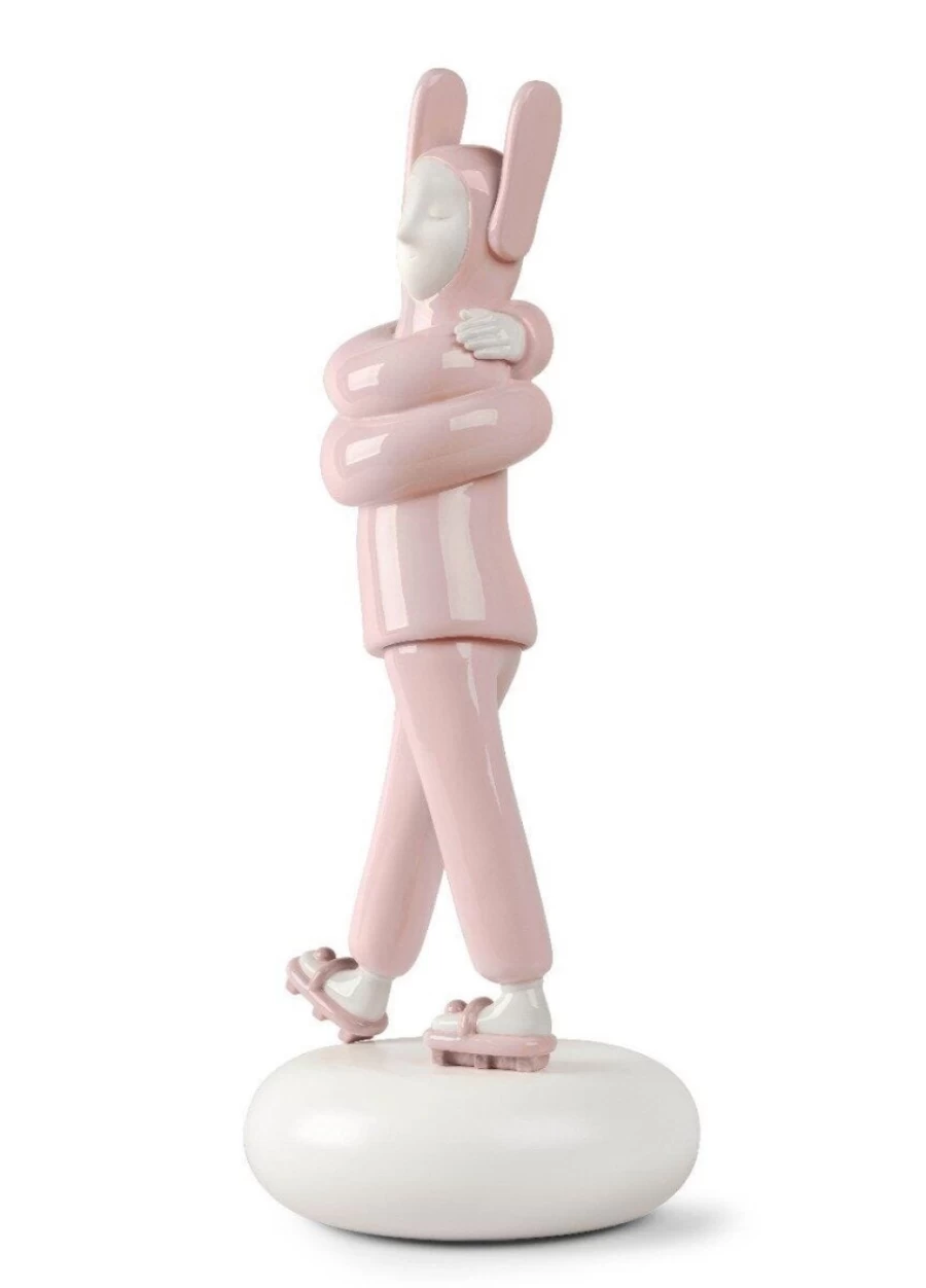 Lladró Pink Embraced Sculpture - Elegant Porcelain Figurine Collectible