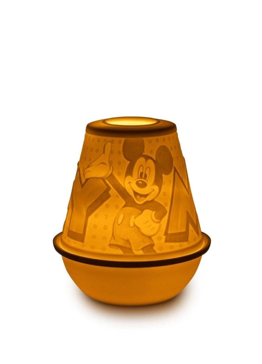 Lladró Mickey Mouse Rechargeable LED Lithophane Night Light – Collectible Disney Decor