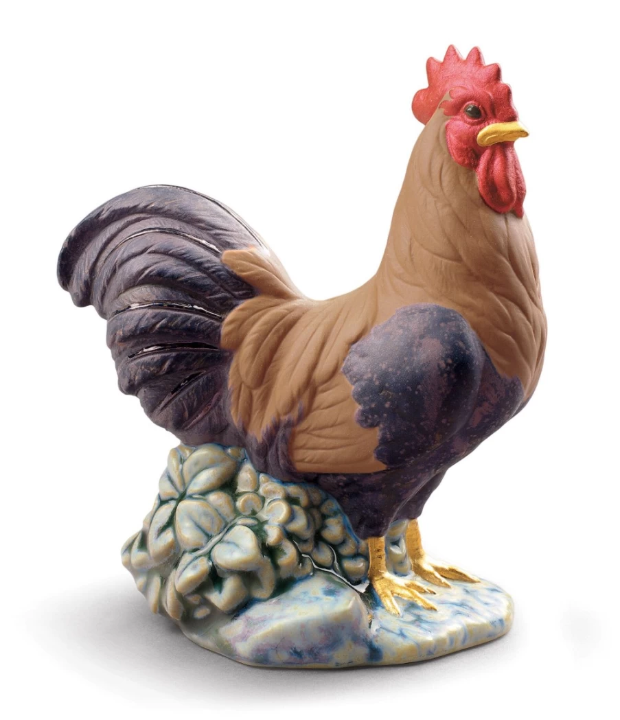 Lladró Mini Rooster Figurine - Handcrafted Porcelain Collectible